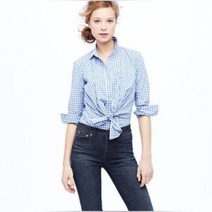 J Crew X Altuzarra Odette Cotton Gingham Tie-front Button Down Blouse 12